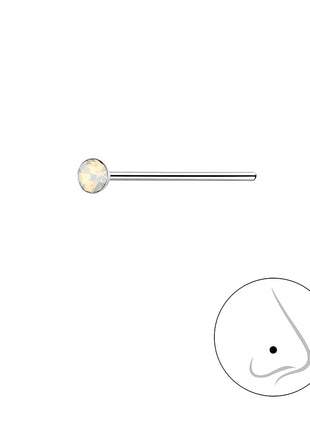 2mm Round Crystal Sterling Silver Nose Stud