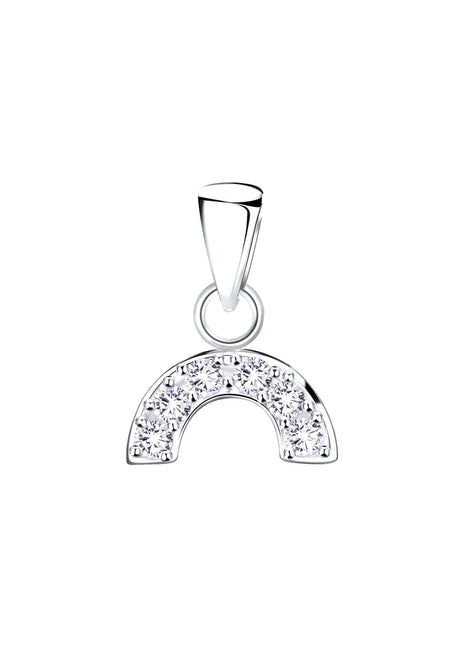 Sterling Silver Rainbow Cubic Zirconia Pendant