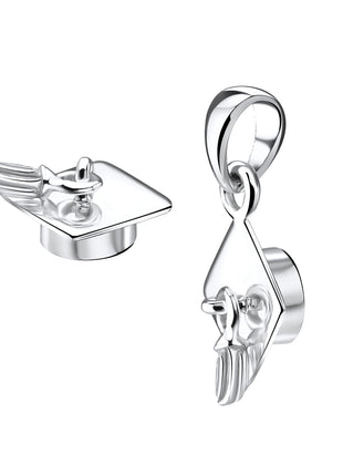 Sterling Silver Graduation Hat Pendant