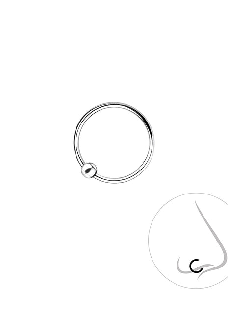 10mm Sterling Silver Ball Closure Ring