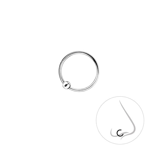 10mm Sterling Silver Ball Closure Ring