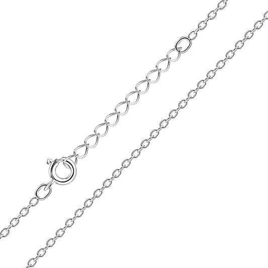 45cm Sterling Silver Extendable Cable Chain