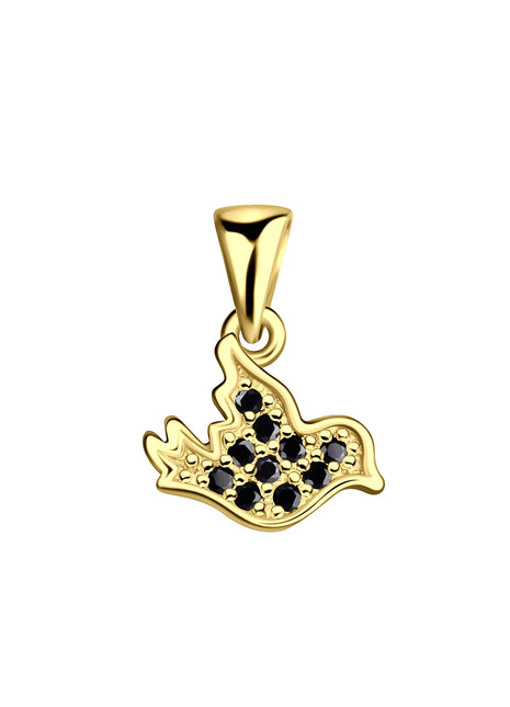 Sterling Silver Bird Cubic Zirconia Pendant
