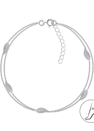 Sterling Silver Leaf Constellation Anklet