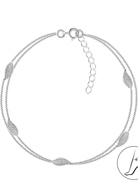 Sterling Silver Leaf Constellation Anklet