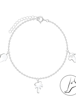 Sterling Silver Tropical Anklet