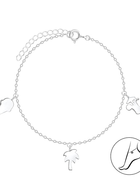 Sterling Silver Tropical Anklet