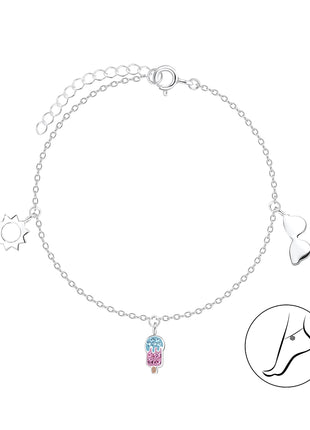 Sterling Silver Holiday Anklet