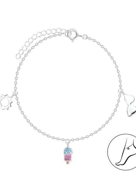 Sterling Silver Holiday Anklet