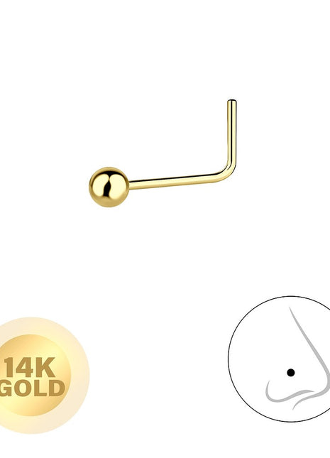 14ct Solid Gold – 2mm Ball Nose Stud