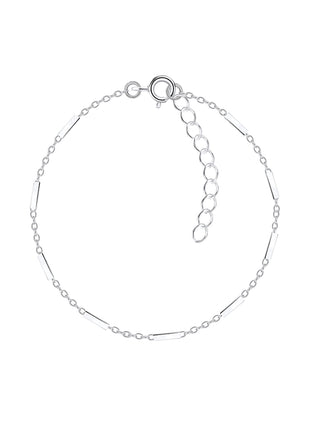 18cm Sterling Silver Cable Bar Bracelet With Extension