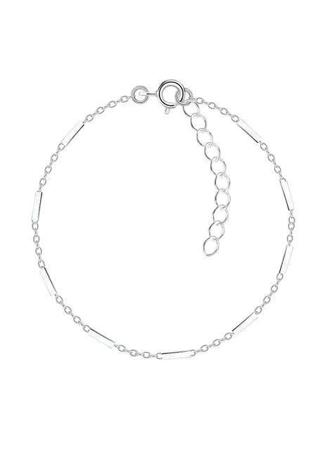 18cm Sterling Silver Cable Bar Bracelet With Extension