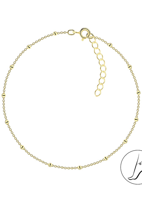 25cm Sterling Silver Satellite Anklet With Extension