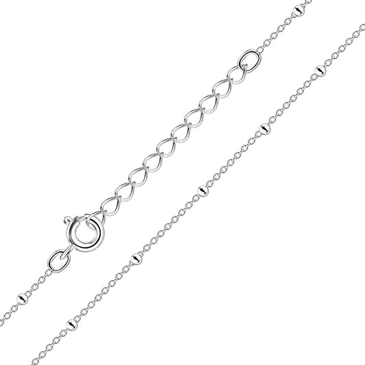35cm Sterling Silver Satellite Choker Necklace With Extension