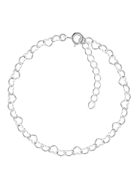 18cm Sterling Silver Heart Bracelet