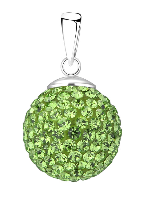 14mm Crystal Ball Sterling Silver Pendant