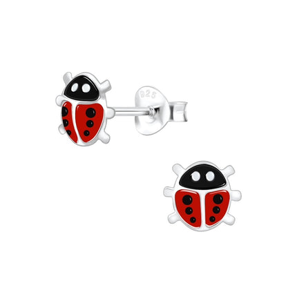 Sterling Silver Ladybug Ear Studs