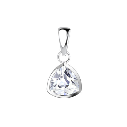6mm Trillion Cubic Zirconia Sterling Silver Pendant