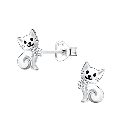 Sterling Silver Cat Ear Studs