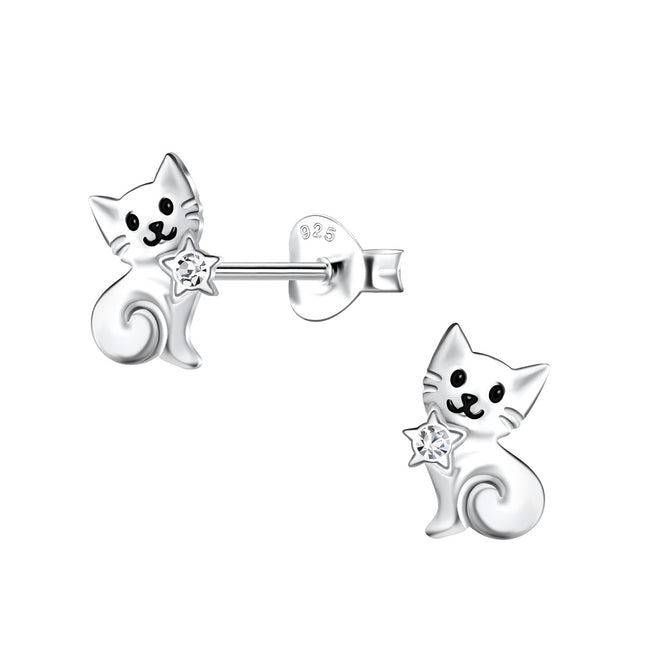 Sterling Silver Cat Ear Studs