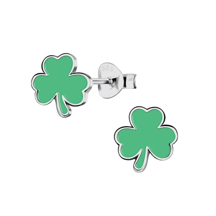 Sterling Silver Shamrock Ear Studs