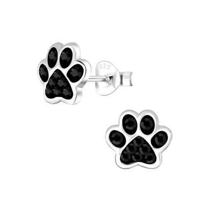 Sterling Silver Paw Print Ear Studs