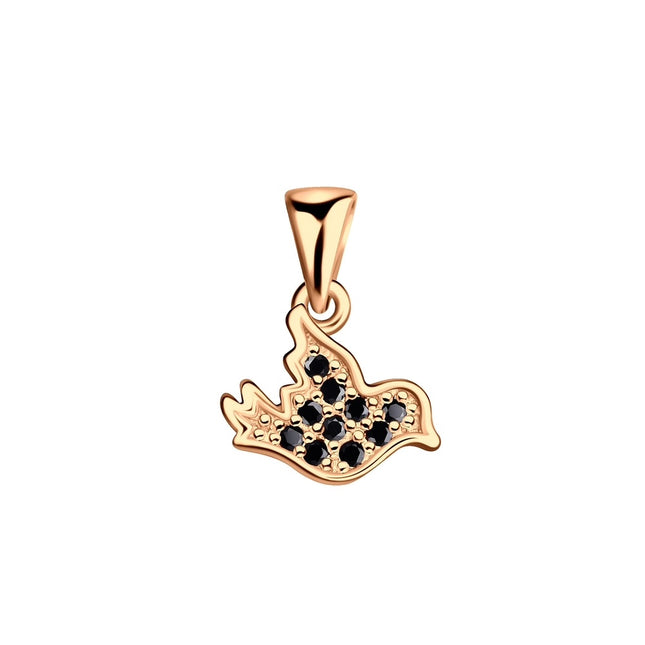 Sterling Silver Bird Cubic Zirconia Pendant