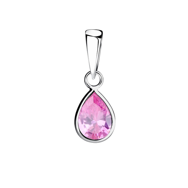 6x8mm Pear Cubic Zirconia Sterling Silver Pendant