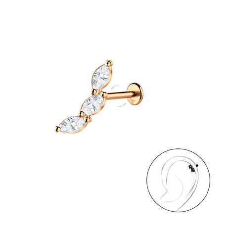 Sterling Silver Geometric with Titanium Labret