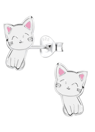 Sterling Silver Cat Ear Studs –
