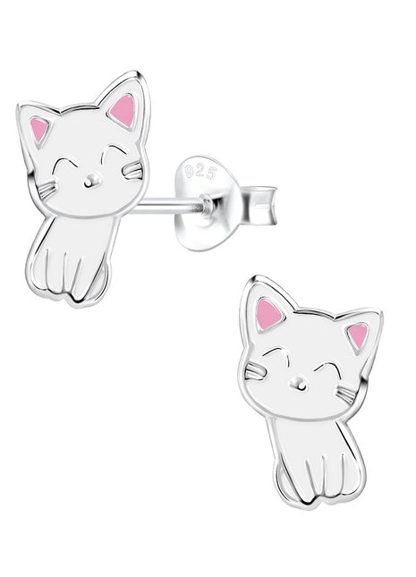 Sterling Silver Cat Ear Studs –