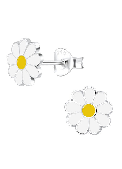 Sterling Silver Daisy Flower Ear Studs