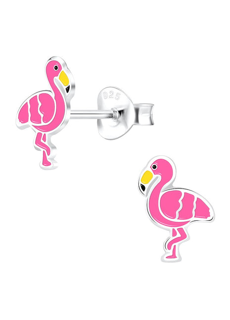 Sterling Silver Flamingo Ear Studs
