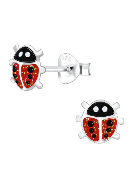 Sterling Silver Ladybug Ear Studs
