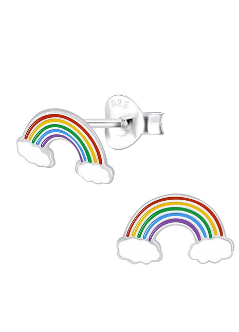 Sterling Silver Rainbow Ear Studs