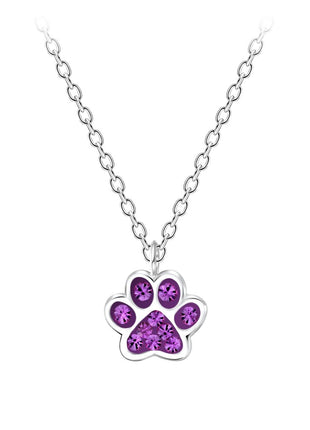 Sterling Silver Paw Print Necklace