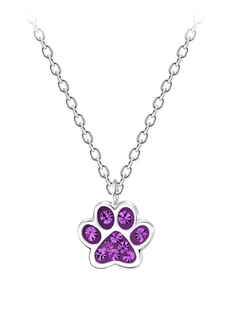 Sterling Silver Paw Print Necklace