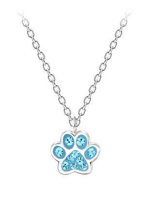 Sterling Silver Paw Print Necklace