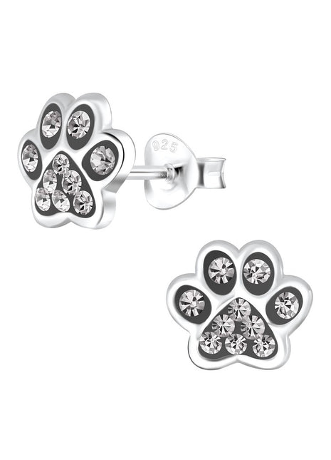 Sterling Silver Paw Print Ear Studs
