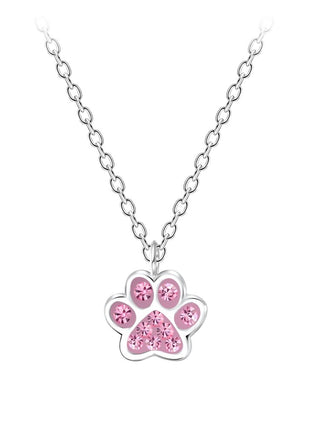 Sterling Silver Paw Print Necklace