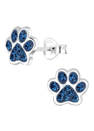 Sterling Silver Paw Print Ear Studs